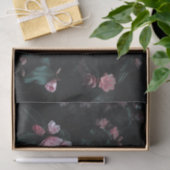 ダークバックグラウンドにロマンチックなピンクの花 薄葉紙 (ギフト)