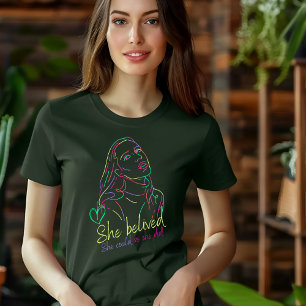 ダークバックグラウンドネオンクリエイティブモチベーションTシャツ Tシャツ
