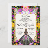 ダークバックグラウンドメキシコガールキンセアニェラ2 招待状 (正面)