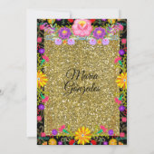 ダークバックグラウンドメキシコガールキンセアニェラ2 招待状 (裏面)