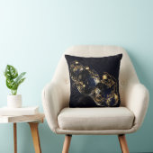 ダークバックグランドスクエアの金色のクリスマスボール クッション (椅子)