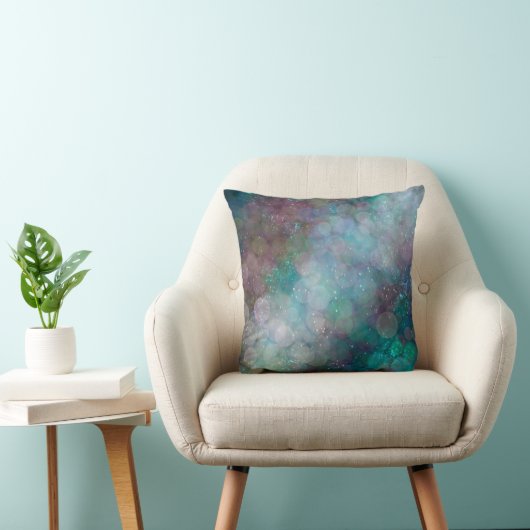 ダークバブル黒、グレーブルー抽象芸術 クッション (椅子)