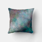 ダークバブル黒、グレーブルー抽象芸術 クッション (裏面)