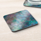 ダークバブル黒、グレーブルー抽象芸術 コースター (左側)