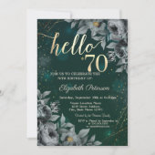 ダークバラグリーン70誕生日 招待状 (正面)