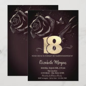 ダークバラゴシックBurgundy 18誕生日 招待状 (正面/裏面)