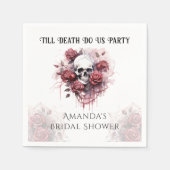 ダークバラスカルゴシックハロウィーンブライダルシャワー スタンダードカクテルナプキン (正面)