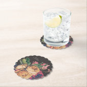 ダークバラボタニカルフェテ結婚のテーブルコースター ペーパーコースター (インサイチュ)