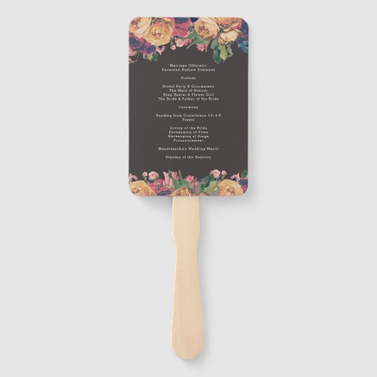 ダークバラボタニカルフェテ結婚ス ハンドファン (裏面)