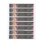 ダークバラボタニカルフェテ結婚ス ラップアラウンド宛名ラベル (シート)