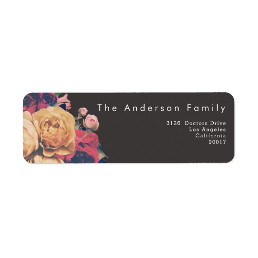 ダークバラボタニカルフェテ結婚差出人住所 ラベル (正面)