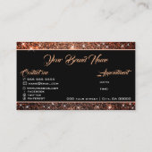 ダークバラ金ゴールドグリッターソーシャルメディアブラックグラム 名刺 (裏面)