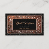 ダークバラ金ゴールドグリッターソーシャルメディアブラックグラム 名刺 (正面)