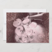 ダークバラ金ゴールドグリッターフォトブランチ&バブリー 招待状 (裏面)