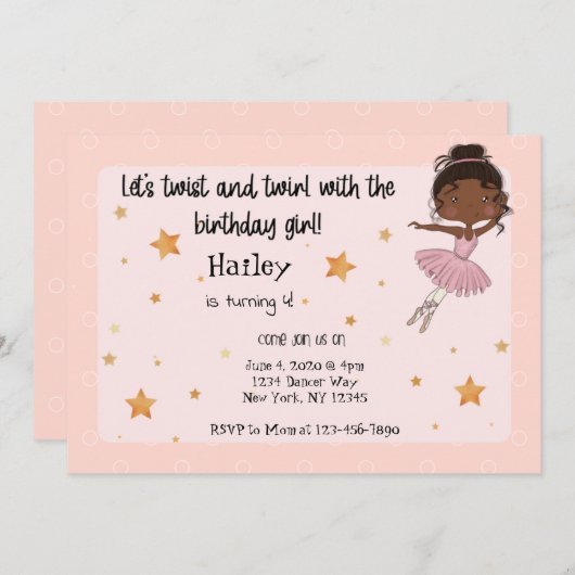 ダークバレリーナパーティの招待状 招待状 (正面/裏面)