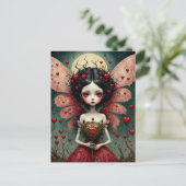 ダークバレンタイン妖精金ゴールドハート杖 ポストカード (スタンド正面)