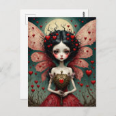 ダークバレンタイン妖精金ゴールドハート杖 ポストカード (正面/裏面)