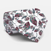 ダークバレンタイン – 解剖学的ハートと死んだ花 ネクタイ (ロール)