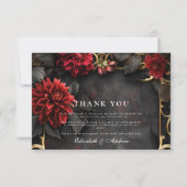 ダークバロックフラワーウェディング サンキューカード (正面)