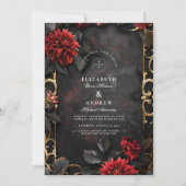 ダークバロック結婚フローラ 招待状 (正面)