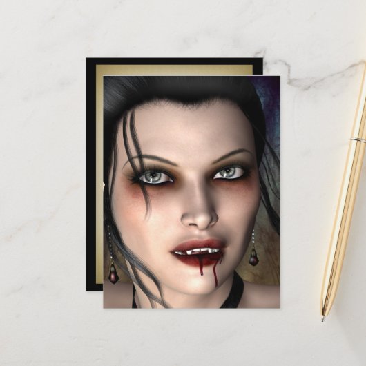 ダークバンパイア美しいハガキ ポストカード (正面/裏面インサイチュ)