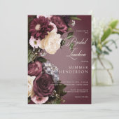 ダークバーガンディ&クリーぼやけムフローラブライダルルンチョン 招待状 (スタンド正面)