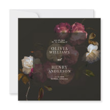 ダークバーガンディ フローラル ムーディー ブラック エレガント ロマンティック