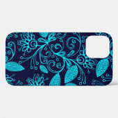 ダークバ上の抽象芸術ブルーカラーのシームレスなパターン Case-Mate iPhoneケース (裏面 (横))