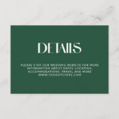 ダークパイン装飾セリフ婚礼の詳細 エンクロージャーカード (正面)
