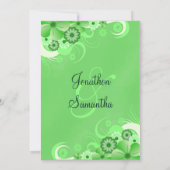 ダークパステルグリーンの花柄5x7結婚式招待状 招待状 (裏面)