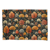 ダークパターン紅葉オレンジ秋樹林 枕カバー (正面左)