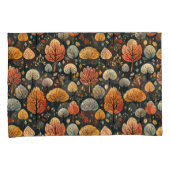 ダークパターン紅葉オレンジ秋樹林 枕カバー (正面右)