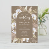 ダークパンパスグラスアーチボホ結婚式招待状 招待状 (スタンド正面)