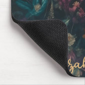 ダークパーソナライズされたエレガントゴシックフローラバラ マウスパッド (コーナー)