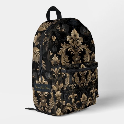 ダークパーソナライズされたガーデン印刷バックパック プリントバックパック (裏面左端)