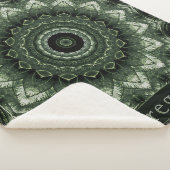 ダークパーソナライズされたグリーンホスタマンダラ シェルパブランケット (3/4)