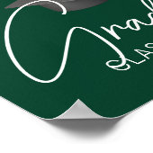 ダークパーソナライズされたグリーン2025卒業パーティー ポスター (角)