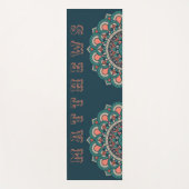 ダークパーソナライズされたターコイズマンダラボホ ヨガマット (正面)