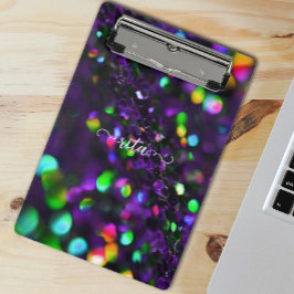 ダークパープルきらめくミニクリップボード ミニクリップボード