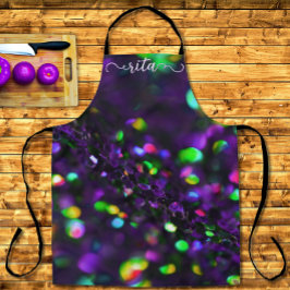 ダークパープルきらめくワークエプロン エプロン