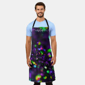 ダークパープルきらめくワークエプロン エプロン (着用した状態)