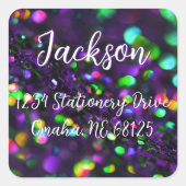 ダークパープルきらめく住所 シール (正面)