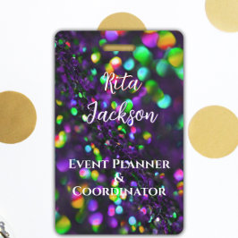 ダークパープルきらめくID バッジ