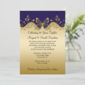 ダークパープルとゴールドの蝶 50周年記念 招待状 (スタンド正面)