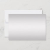 ダークパープルとシルバーの花柄の渦巻き RSVP 招待状 (裏面)