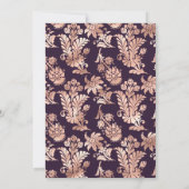 ダークパープルとバラ金ゴールドフローラブリデスメイドランチ 招待状 (裏面)