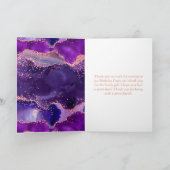 ダークパープルとピンクシークンズアゲート誕生日 サンキューカード (内部)