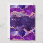 ダークパープルとピンクシークンズアゲート誕生日 招待状 (裏面)