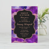 ダークパープルとピンクシークンズアゲートSweet sixteen 招待状 (スタンド正面)