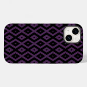 ダークパープルとブラックのダイヤ柄 Case-Mate iPhoneケース (裏面 (横))